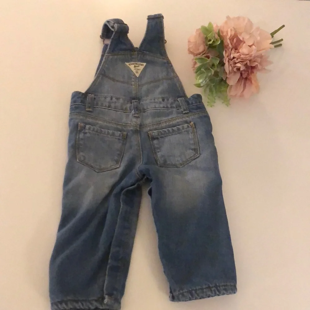 Oshkosh Girls Denim overalls 12 Month Hot Pink Girls denim fleece lined